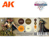 AK-Interactive 3rd Gen Acrylics -  Wargame Colors Non Metallic Metal Gold Set (4 Paints)